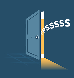 Illustration d'une porte de chambre entrouverte avec une lumière allumée dans le couloir, symbolisant les réveils nocturnes fréquents.