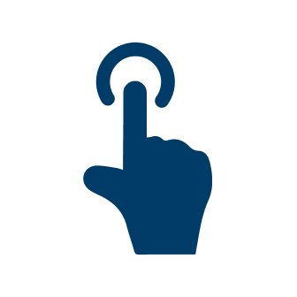 Icône d'une main effectuant un clic, utilisée pour signaler une action utilisateur ou l'accès à un service en ligne sur le portail SOS Oxygène.