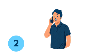 Illustration de la deuxième étape du recrutement chez SOS Oxygène : le premier contact téléphonique pour échanger sur le parcours du candidat.