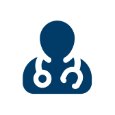 Icône médicale SOS Oxygène représentant un médecin avec un stéthoscope.